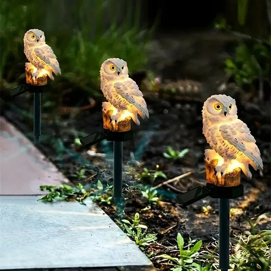 Solar LED Owl Garden Stake Lights Realistic Outdoor Lamp Solar Led Light Outdoor Garden Decoration Lamp Waterproof Solar Lights