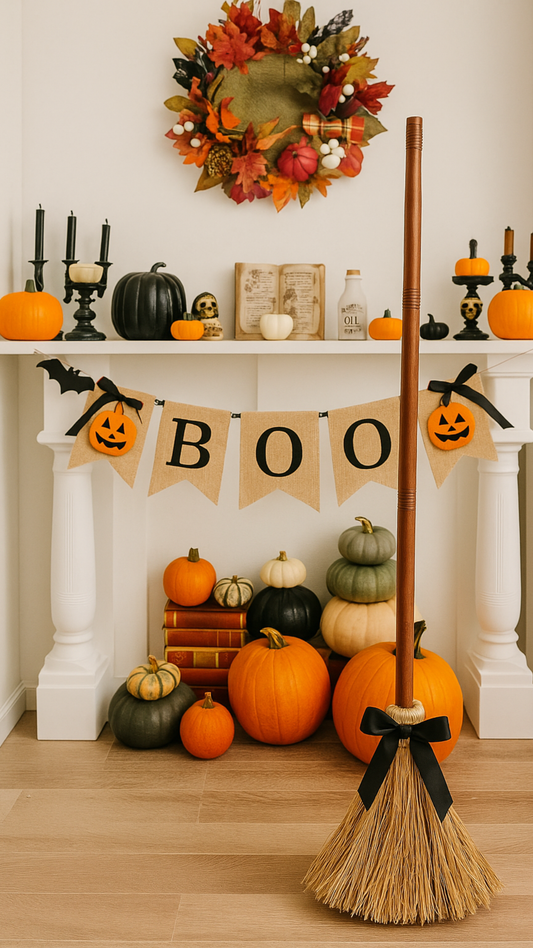 Floating Moving Halloween Broom – Spooky Animated Prop That Glides Across the Floor