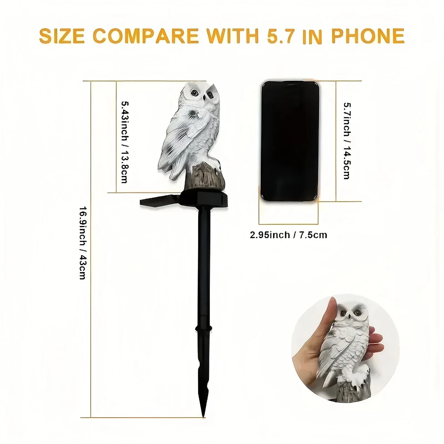 Solar LED Owl Garden Stake Lights Realistic Outdoor Lamp Solar Led Light Outdoor Garden Decoration Lamp Waterproof Solar Lights