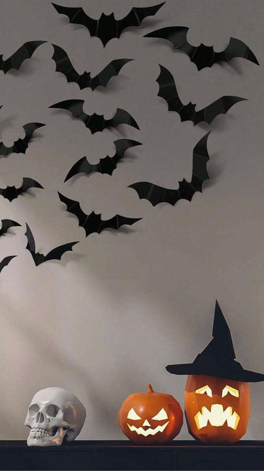 3D Wall Bats – 60 Piece Halloween Bat Decorations for Spooky Walls, Windows & Party Decor